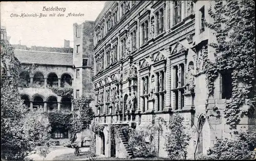 Ak Heidelberg am Neckar, Otto-Heinrichs-Bau, Arkaden