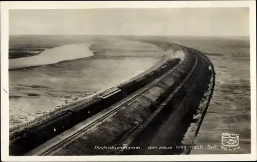 Ak Westerland auf Sylt, Hindenburgdamm