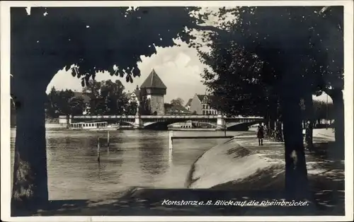 Ak Konstanz am Bodensee, Rheinbrücke, Zollhaus