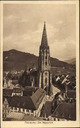 Ak Freiburg im Breisgau, Münster, Marktplatz, Rathaus