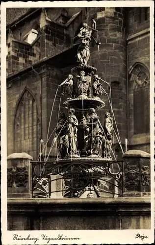 Ak Nürnberg in Mittelfranken, Tugendbrunnen