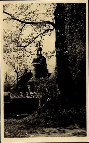 Foto Ak Frauenstein im Erzgebirge, Teilansicht, Kirche