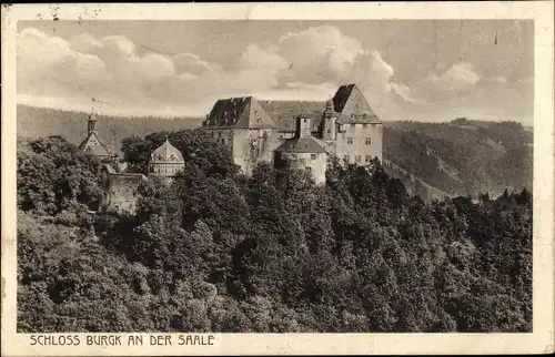 Ak Burgk Schleiz in Thüringen, Schloss Burgk an der Saale