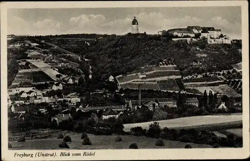 Ak Freyburg an der Unstrut, Blick vom Rödel, Schloss Neuenburg, Ortsansicht