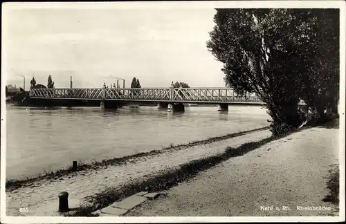 Ak Kehl am Rhein, Rheinbrücke