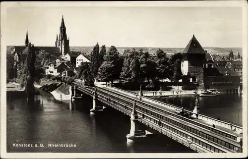 Ak Konstanz am Bodensee, Rheinbrücke