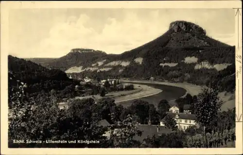 Ak Bad Schandau an der Elbe, Lilienstein, Königstein