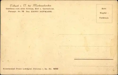 Ak Erlbach im Vogtland, Flossteich im Landesgemeindetal
