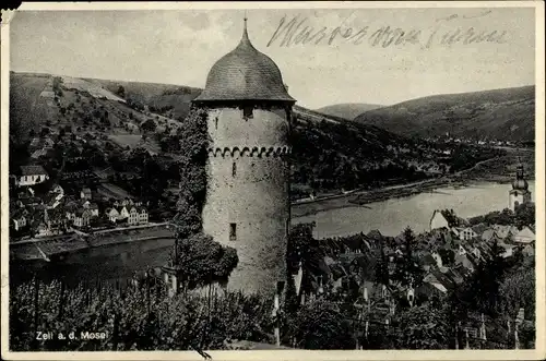 Ak Zell an der Mosel, Turm, Gasthof "Rotes Haus"