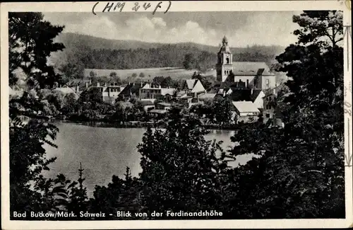 Ak Buckow in der Märkischen Schweiz, Blick von der Ferdinandshöhe, Ortsansicht