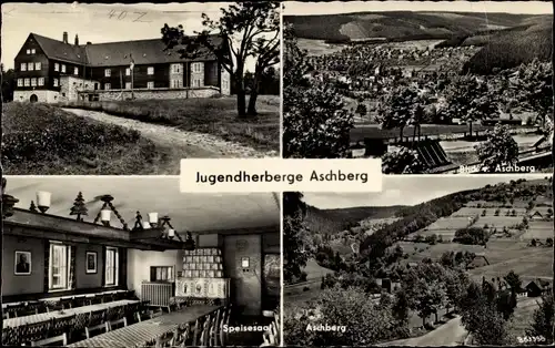 Ak Aschberg Klingenthal im Vogtland Sachsen, Jugendherberge, Speisesaal, Panorama