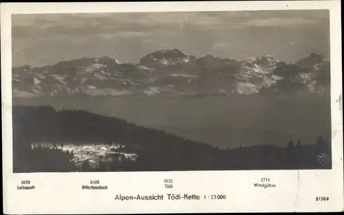 Ak Feldberg im Schwarzwald, Alpen, Hotel Hebelhof, Tödi-Kette