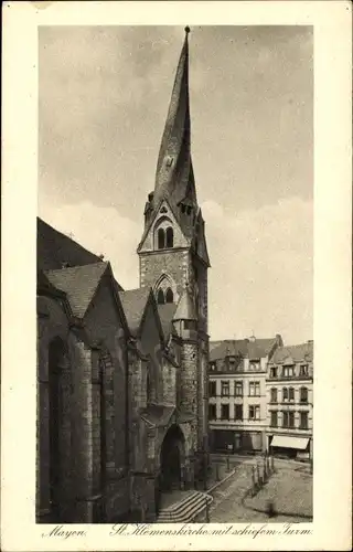 Ak Mayen in der Eifel, Der schiefe Kirchturm