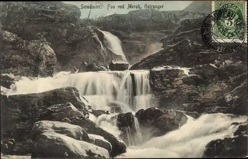 Ak Geiranger Norwegen, Söndmör, Fos ved Merok