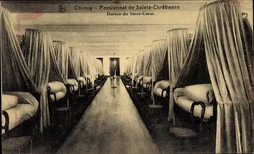 Ak Chimay Wallonien Hennegau, Pensionnat des Dames de Sainte Chrétienne, Schlafsaal