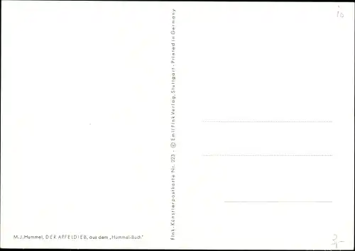 Künstler Ak Hummel, Berta, Apfeldieb, Hummelbuch, Hund