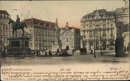 Ak Wien 1 Innere Stadt, Radetzky Denkmal, Am Hof