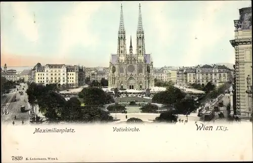 Ak Wien 9 Alsergrund Österreich, Votivkirche, Maximilianplatz