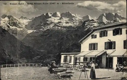 Ak Aeschi bei Spiez Kanton Bern, Hotel Restaurant Niesen Kulm