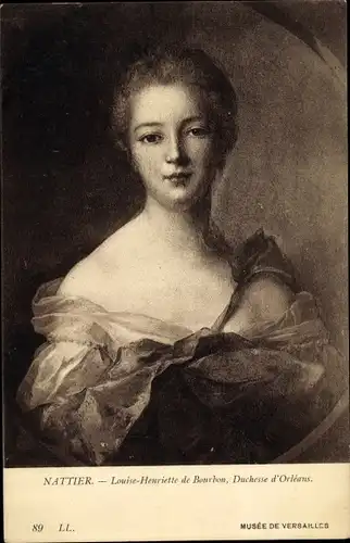 Künstler Ak Nattier, Louise Henriette de Bourbon, Herzogin von Orleans, Portrait