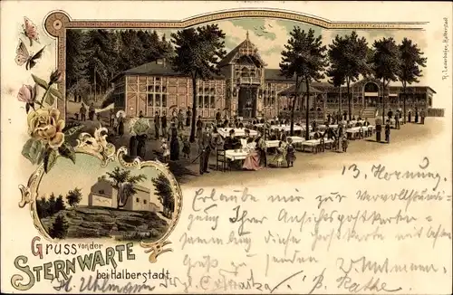 Litho Halberstadt in Sachsen Anhalt, Sternwarte, Gastwirtschaft