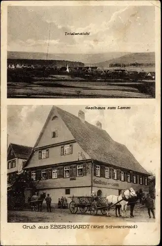 Ak Ebershardt Ebhausen im Schwarzwald Württemberg, Gesamtansicht, Gasthaus zum Lamm