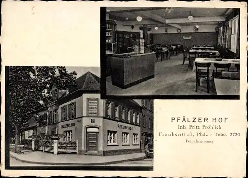 Ak Frankenthal in der Pfalz, Gasthaus Pfälzer Hof, Innenansicht