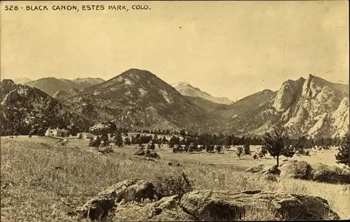 Ak Estes Park Colorado USA, Schwarz Canon