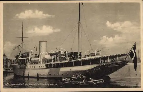 Ak Århus Aarhus Dänemark, Salondampfer im Hafen