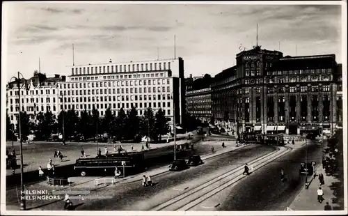 Ak Helsinki Helsingfors Finnland, Stadtbild, Hochhäuser, Verkehr