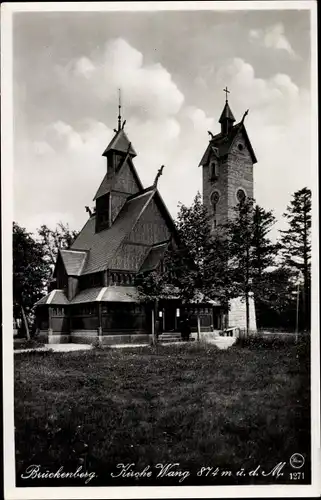 Ak Karpacz Górny Brückenberg Krummhübel Riesengebirge Schlesien, Kirche Wang
