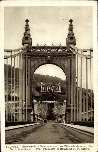 Ak Budapest Ungarn, Elisabethbrücke, Gerhardusdenkmal