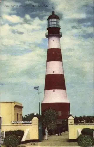 Ak Mar del Plata Argentinien, Leuchtturm Magotes Point