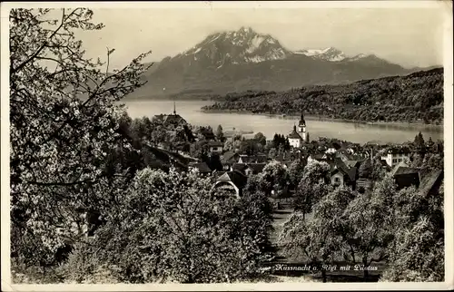 Ak Küssnacht Kanton Schwyz, Teilansicht, Ort am Rigi mit Pilatus