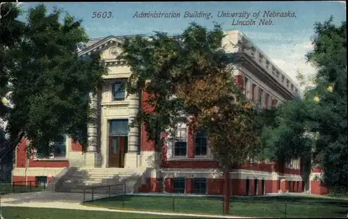 Ak Lincoln Nebraska USA, Verwaltungsgebäude, University of Nebraska