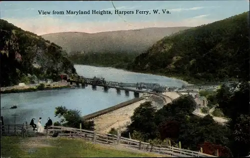 Ak Harpers Ferry Virginia USA, Blick von Maryland Heights