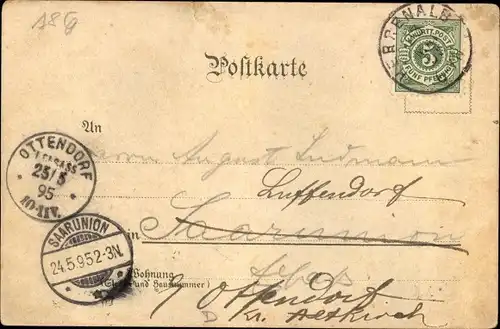 Vorläufer Litho Bad Herrenalb im Schwarzwald, 1895, Klosterruine, Haus