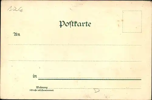 Litho Wuppertal Barmen, Altenmarkt, Stadthalle und Plateau, Kriegerdenkmal