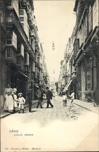 Ak Cádiz Andalusien, Calle Ancha