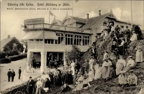 Ak Kullen Schweden, Hälsning fran Kullen, Hotel Mølleberg pr Mölle, Gruppenportrait