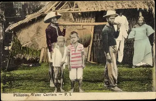 Ak Philippinen, Wasserträger, Kinder