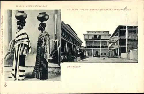 Ak Zanzibar Sansibar Tansania, Sultans-Palast, Wasserträgerinnen