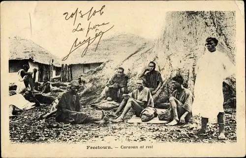 Ak Freetown Sierra Leone, Rastende Männer