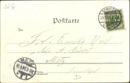 Litho Bingen am Rhein, Totale, Rochuskapelle, Mäuseturm