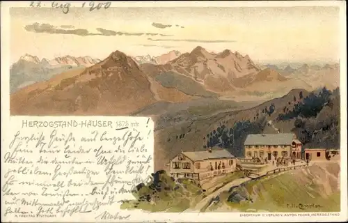 Künstler Litho Compton, Edward Harrison, Kochel am See, Herzogstand Häuser