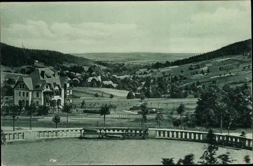 Ak Świeradów Zdrój Bad Flinsberg Schlesien, Aussicht vom Kurhaus