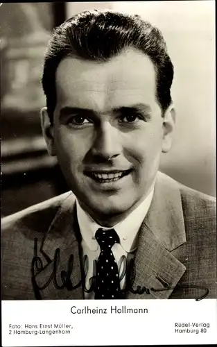 Ak Fernsehmoderator Carlheinz Hollmann, Portrait, Autogramm