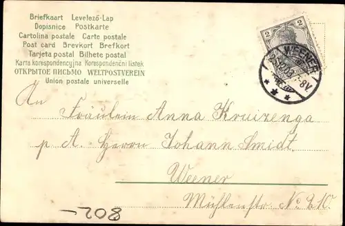 Litho Glückwunsch Weihnachten, Engel, Kirche, Tannenbaum, Glocken