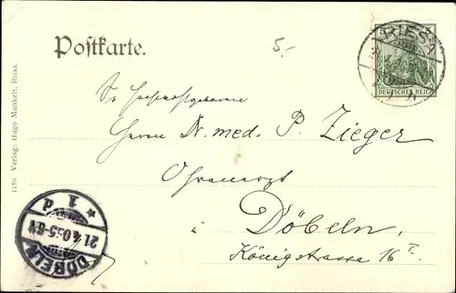 Ak Gröba Riesa an der Elbe, Alter Hafen, Lastkähne, Bahnstrecke, Kräne