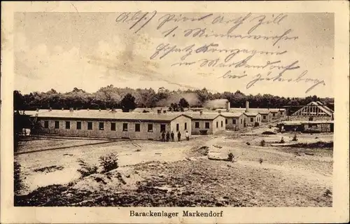 Ak Markendorf Jüterbog in Brandenburg, Barackenlager
